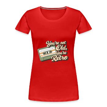 You're Not Old You're Retro Classic Cassette Tape - Frauen Premium Bio T-Shirt - Navy - Vorne - Mia (176cm)