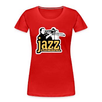 Jazz Posaune - jazz trombone - Frauen Premium Bio T-Shirt - Navy - Vorne - Mia (176cm)