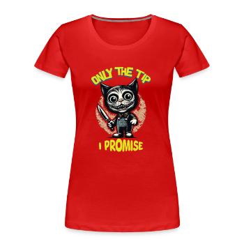 Funny Cat Saying only The Tip Psycho Cat - Women's Premium Organic T-Shirt - navy - Front - Mia (176cm)