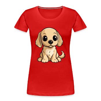 Cocker Spaniel Hund Comic Niedlich - Frauen Premium Bio T-Shirt - Navy - Vorne - Mia (176cm)