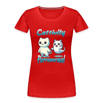 Tenue drôle d’Halloween avec des chats fantômes mignons - T-shirt bio Premium Femme - bleu marine - Devant - Mia (176cm)