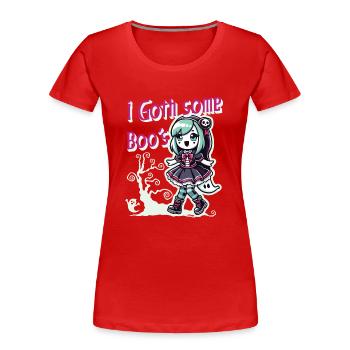 Halloween Goth Girl J’ai des fantômes - T-shirt bio Premium Femme - bleu marine - Devant - Mia (176cm)