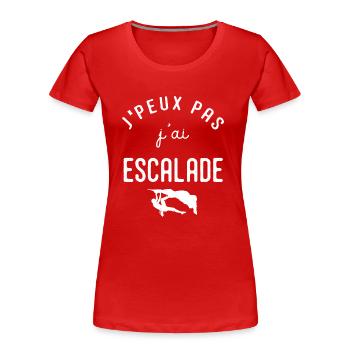 escalade un rocher Je peux pas j'ai escalade - T-shirt bio Premium Femme - bleu marine - Devant - Mia (176cm)