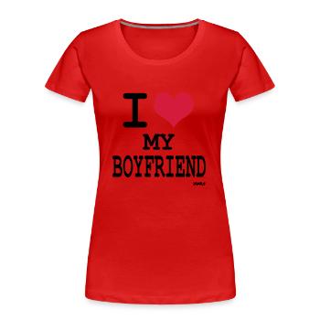 j'aime mon ami par wam - T-shirt bio Premium Femme - bleu marine - Devant - Mia (176cm)