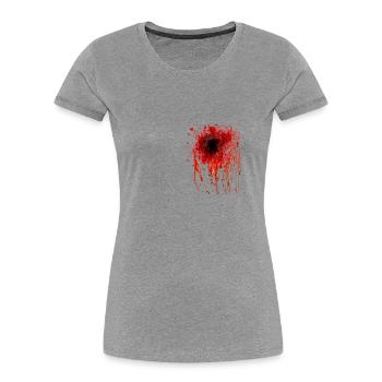 Bullet hole blood halloween costume gift - Women's Premium Organic T-Shirt - navy - Front - Mia (176cm)