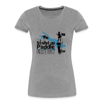 SUP Pirate Brides Bodensee - Frauen Premium Bio T-Shirt - Navy - Vorne - Mia (176cm)