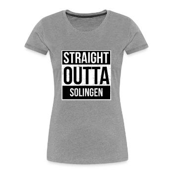 Straight Outta Solingen - Frauen Premium Bio T-Shirt - Navy - Vorne - Mia (176cm)