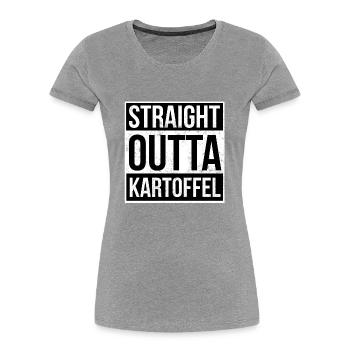 Straight Outta Kartoffel - Frauen Premium Bio T-Shirt - Navy - Vorne - Mia (176cm)
