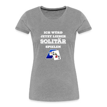 Solitär - Solitär spielen - Geschenk - Frauen Premium Bio T-Shirt - Navy - Vorne - Mia (176cm)