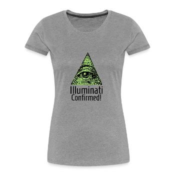 Illuminati Confirmed funny gift - Women's Premium Organic T-Shirt - navy - Front - Mia (176cm)