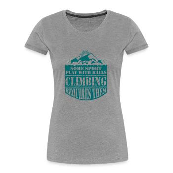 Klettern ist die Leidenschaft des Bergsteigers - Frauen Premium Bio T-Shirt - Navy - Vorne - Mia (176cm)