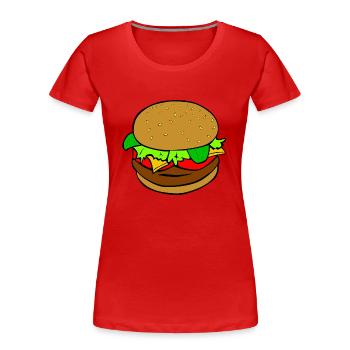 Burger Hamburger Fast Food Food Gift Idea - Women's Premium Organic T-Shirt - navy - Front - Mia (176cm)