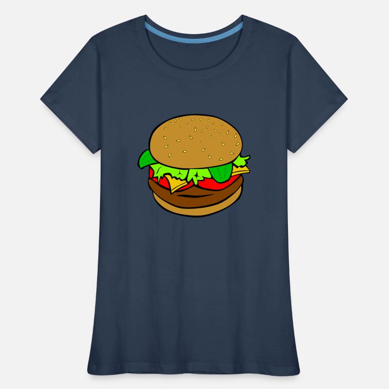 Burger Hamburger Fast Food Essen Geschenkidee Frauen Premium Bio T-Shirt