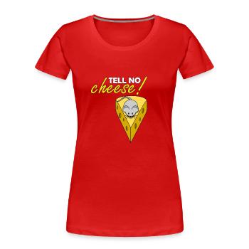tell no cheese - erzähl kein Käse - Frauen Premium Bio T-Shirt - Navy - Vorne - Mia (176cm)