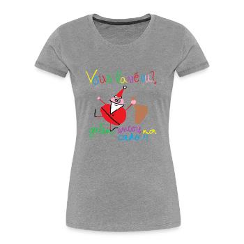 Vous lavé vu ? - T-shirt bio Premium Femme - bleu marine - Devant - Mia (176cm)