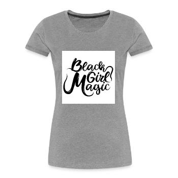 Black Girl Magic 1 Texte noir - T-shirt bio Premium Femme - bleu marine - Devant - Mia (176cm)