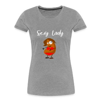 Sexy lady as a bean - Women's Premium Organic T-Shirt - navy - Front - Mia (176cm)