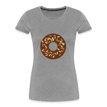Farbenfroher Donut so lecker! - Frauen Premium Bio T-Shirt - Navy - Vorne - Mia (176cm)