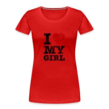 "I Love my Girl" vintage dark - Women's Premium Organic T-Shirt - navy - Front - Mia (176cm)