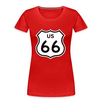 Route 66 - Women's Premium Organic T-Shirt - navy - Front - Mia (176cm)