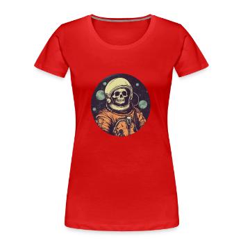 Creepy skeleton as an astronaut - Women's Premium Organic T-Shirt - navy - Front - Mia (176cm)