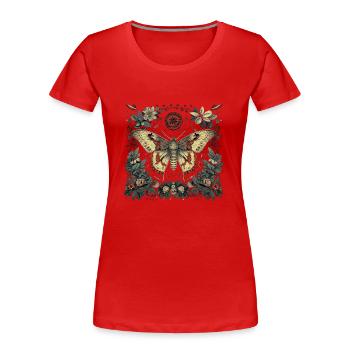 Mystical moth with magical herbarium - Women's Premium Organic T-Shirt - navy - Front - Mia (176cm)