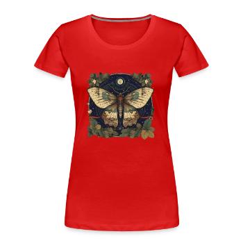 Mystical moth with magical herbarium - Women's Premium Organic T-Shirt - navy - Front - Mia (176cm)