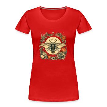Mystical moth with magical herbarium and moons - Women's Premium Organic T-Shirt - navy - Front - Mia (176cm)