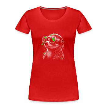 Cool futuristic steampunk meerkat green - Women's Premium Organic T-Shirt - navy - Front - Mia (176cm)