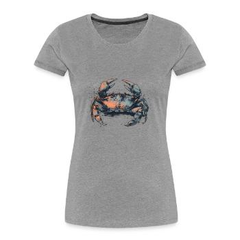 Crabe cool, crabe dans un style rétro - T-shirt bio Premium Femme - bleu marine - Devant - Mia (176cm)