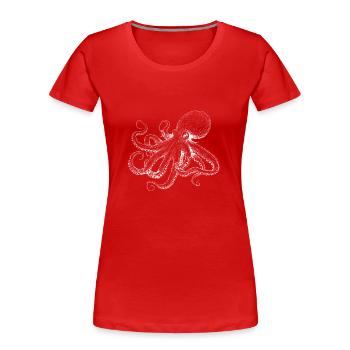Tender octopus octopus illustration in white - Women's Premium Organic T-Shirt - navy - Front - Mia (176cm)
