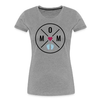 MOM Herz Baby Babyfüße Mutter Liebe Muttertag Mama - Frauen Premium Bio T-Shirt - Navy - Vorne - Mia (176cm)