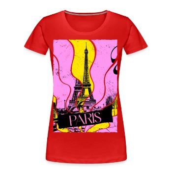 Paris France City Skyline Eiffel Tower Vintage - Women's Premium Organic T-Shirt - navy - Front - Mia (176cm)