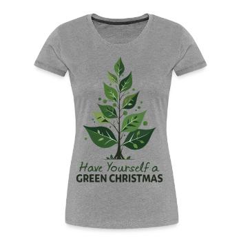 Eco Friendly Green Christmas Tree - Women's Premium Organic T-Shirt - navy - Front - Mia (176cm)