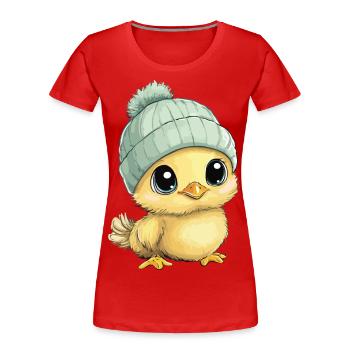 Chicken Cute Baby Kids Animal Chick Cartoon - Women's Premium Organic T-Shirt - navy - Front - Mia (176cm)