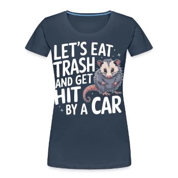 Opossum Possum Animal - Women's Premium Organic T-Shirt - navy - Front - Mia (176cm)