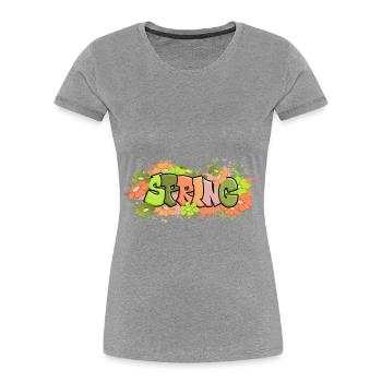 spring blumen - Frauen Premium Bio T-Shirt - Navy - Vorne - Mia (176cm)
