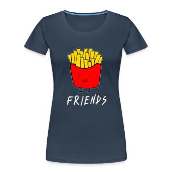 Best Friends - Best Friends - French fries - Fries - Women's Premium Organic T-Shirt - navy - Front - Mia (176cm)