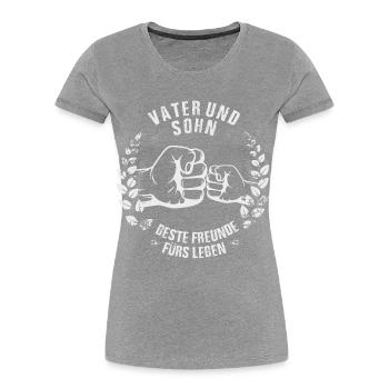 Vater und Sohn - Frauen Premium Bio T-Shirt - Navy - Vorne - Mia (176cm)