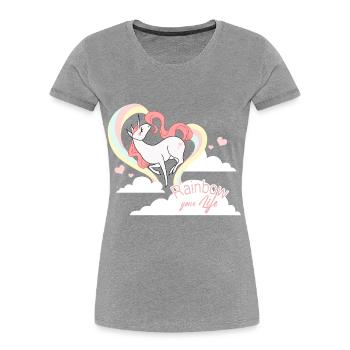rainbow your life - Women's Premium Organic T-Shirt - navy - Front - Mia (176cm)