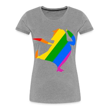 Regenbogen Pinguin macht Karate - Frauen Premium Bio T-Shirt - Navy - Vorne - Mia (176cm)