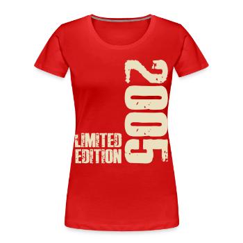18e anniversaire né en 2005 18 ans - T-shirt bio Premium Femme - bleu marine - Devant - Mia (176cm)