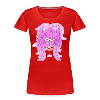Cute Pink Heart Girl - Women's Premium Organic T-Shirt - navy - Front - Mia (176cm)