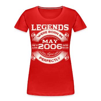 17th Birthday Man May Vintage 2006 Legendary - Women's Premium Organic T-Shirt - navy - Front - Mia (176cm)