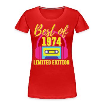 49. Geburtstag Best of 1974 Kassette Retro 80er Jahre - Frauen Premium Bio T-Shirt - Navy - Vorne - Mia (176cm)