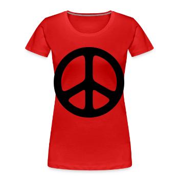 peace sign hippie - Frauen Premium Bio T-Shirt - Navy - Vorne - Mia (176cm)