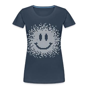 Smilie - Smiley - funny - Women's Premium Organic T-Shirt - navy - Front - Mia (176cm)