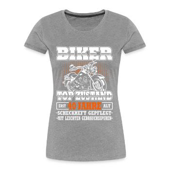 Motorradfahrer & Biker 40. Geburtstag - Frauen Premium Bio T-Shirt - Navy - Vorne - Mia (176cm)