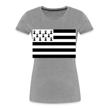 Drapeau Bretagne original - T-shirt bio Premium Femme - bleu marine - Devant - Mia (176cm)