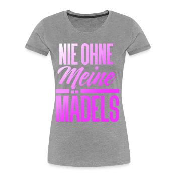 NIE OHNE MEINE MÄDELS - Frauen Premium Bio T-Shirt - Navy - Vorne - Mia (176cm)